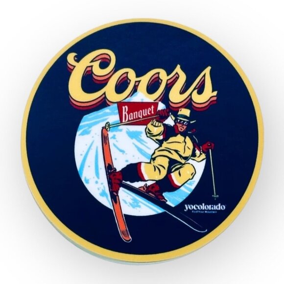 Coors Banquet YoColorado Limited Edition Pint Glass Koozie Set and Stickers - Picture 4 of 9
